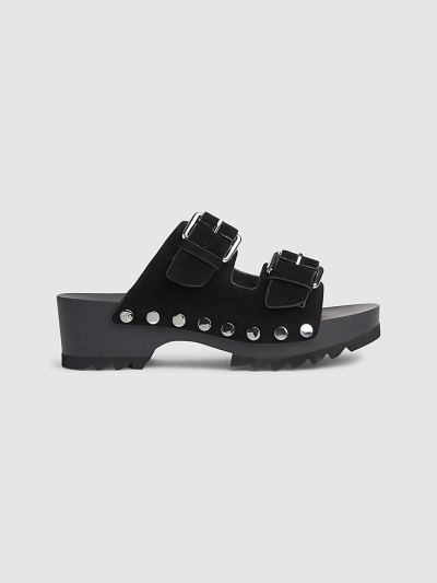 Calvin Klein Cipők HU893919 | Calvin Klein Suede Clog Női Szandál Fekete